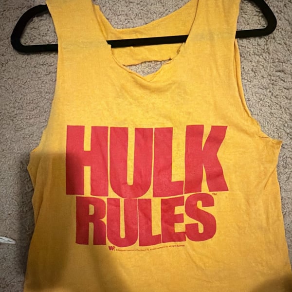 WWF Hulk Hogan Hulk Rules Vintage 1988 Tank Top Yellow