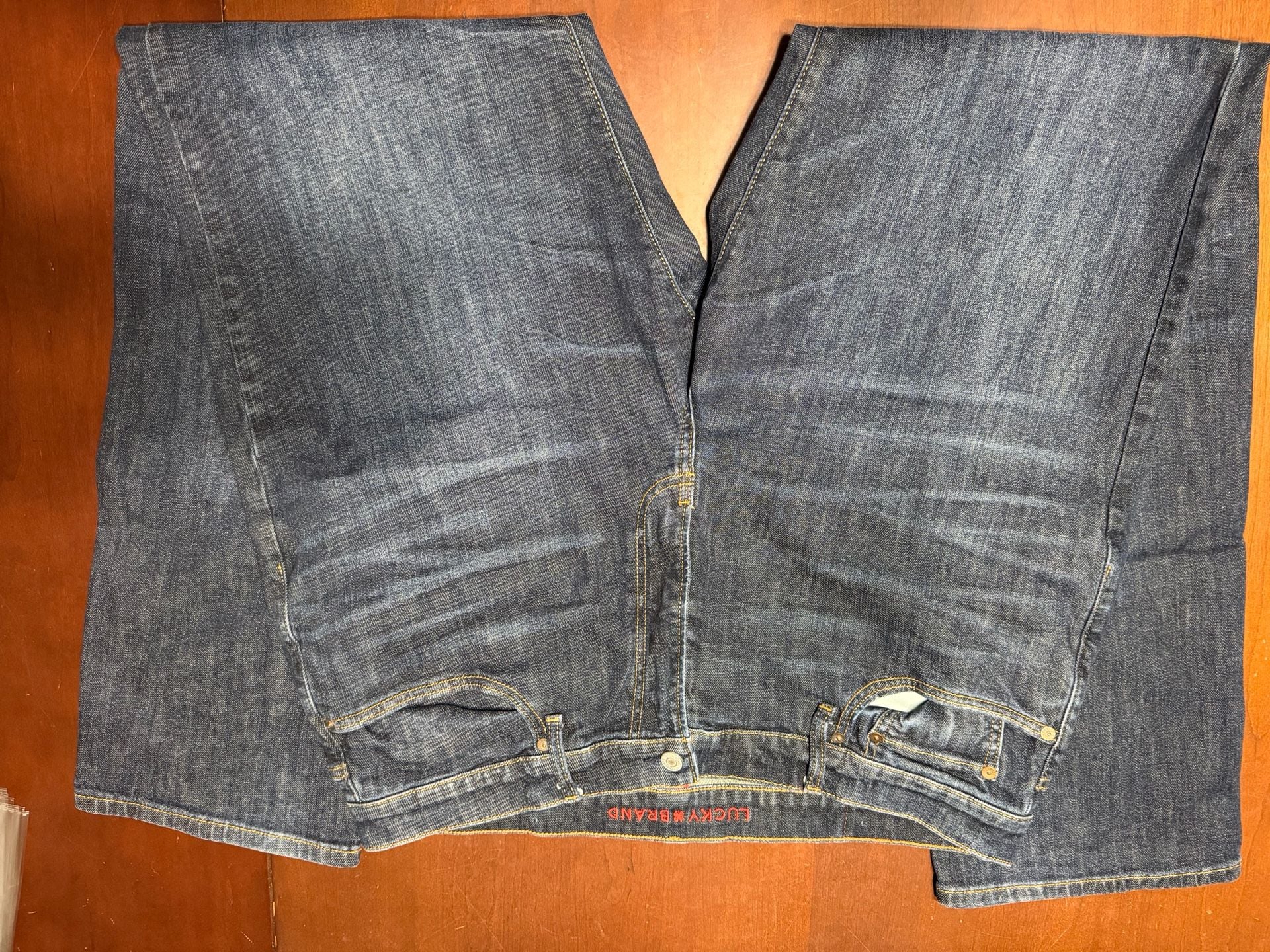 Lucky Brand Denim Jeans Size 38x34 Blue Straight Leg 2