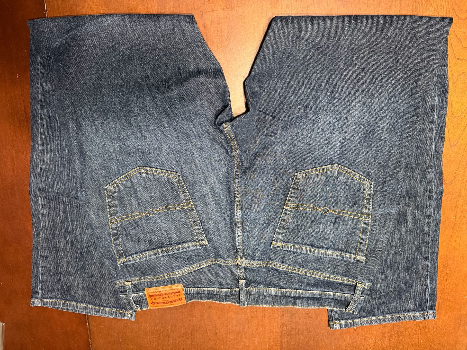 Lucky Brand Denim Jeans Size 38x34 Blue Straight Leg 3