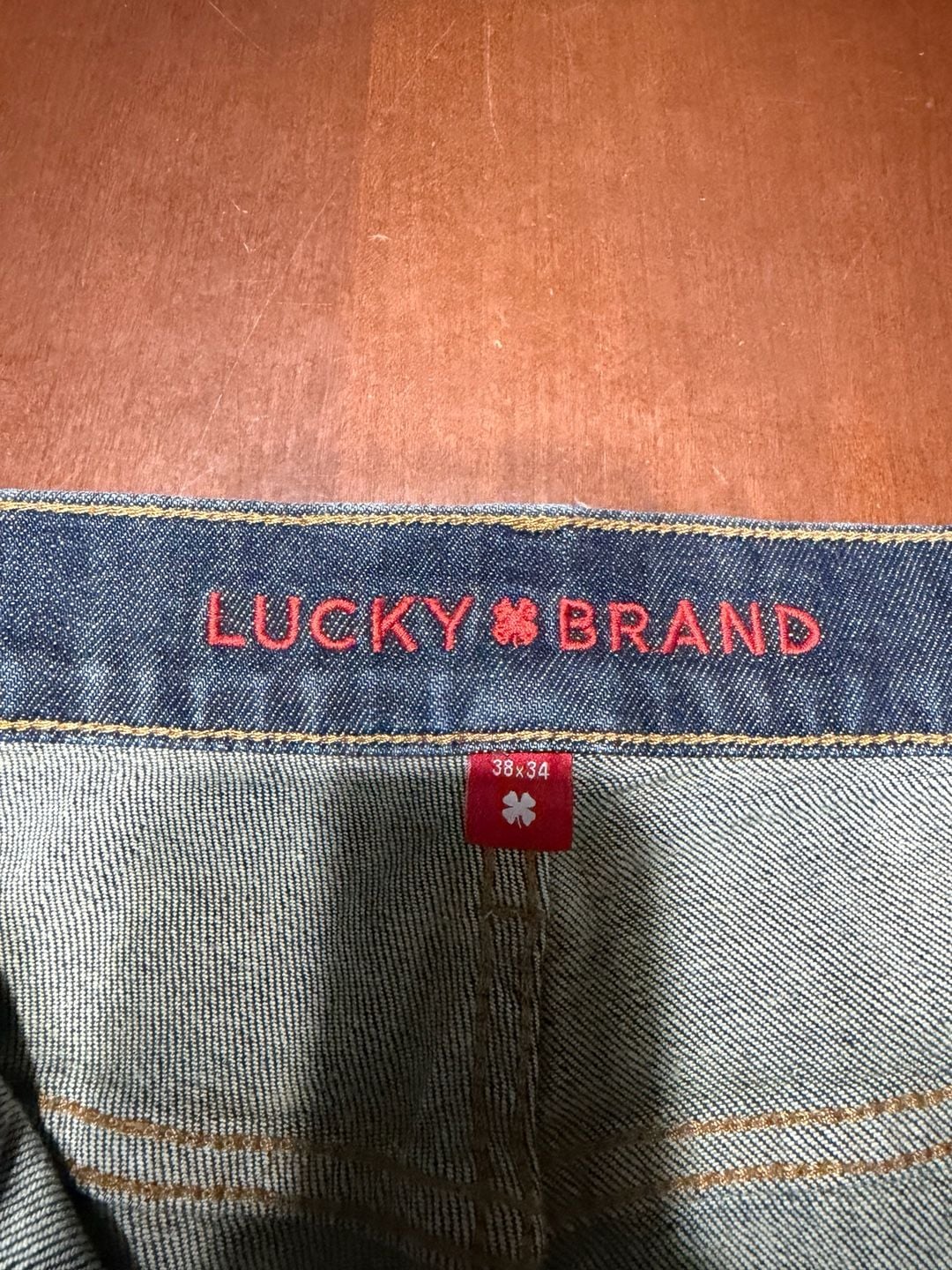 Lucky Brand Denim Jeans Size 38x34 Blue Straight Leg 4