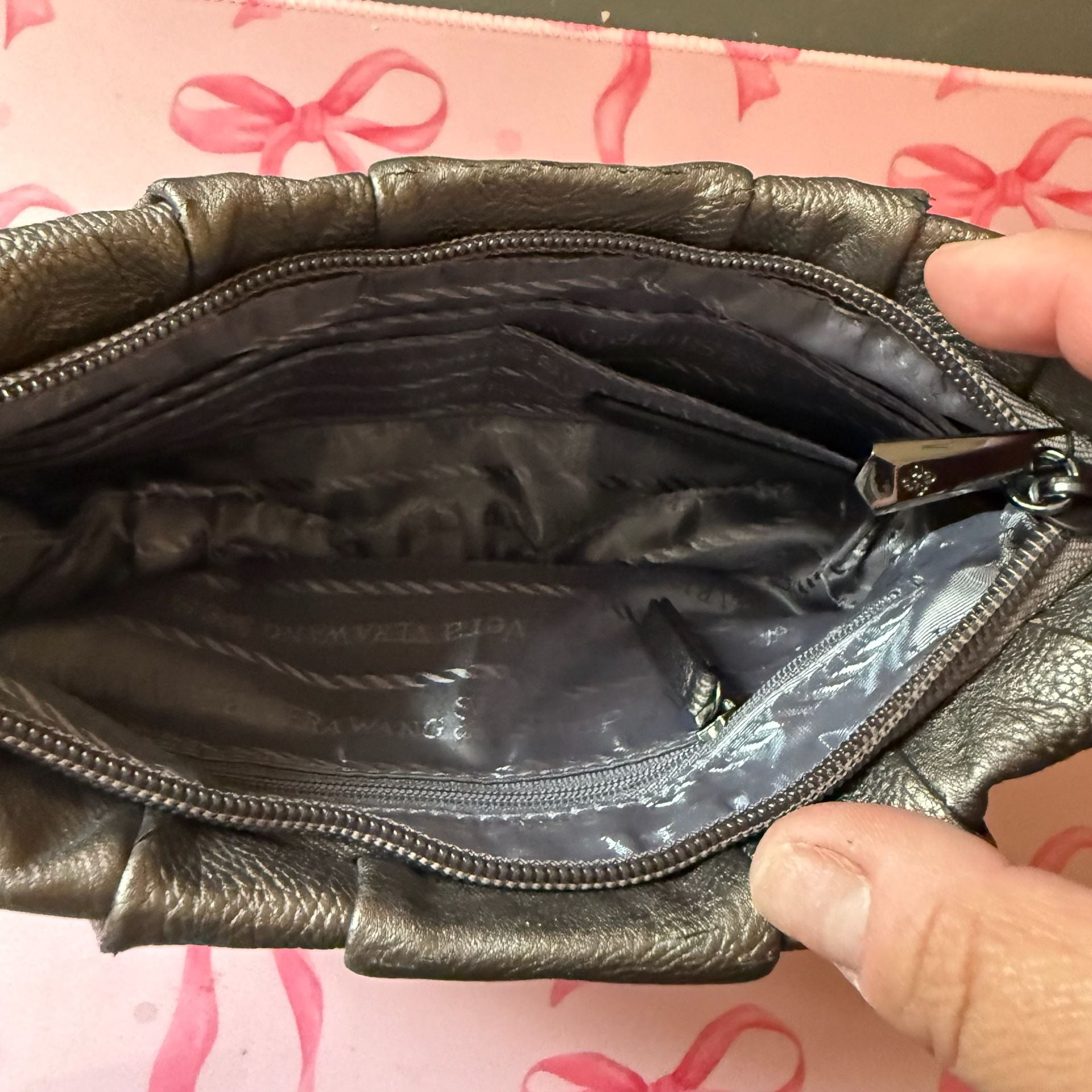 Simply Vera Vera Wang Pleated Metallic Wristlet Clutch 5