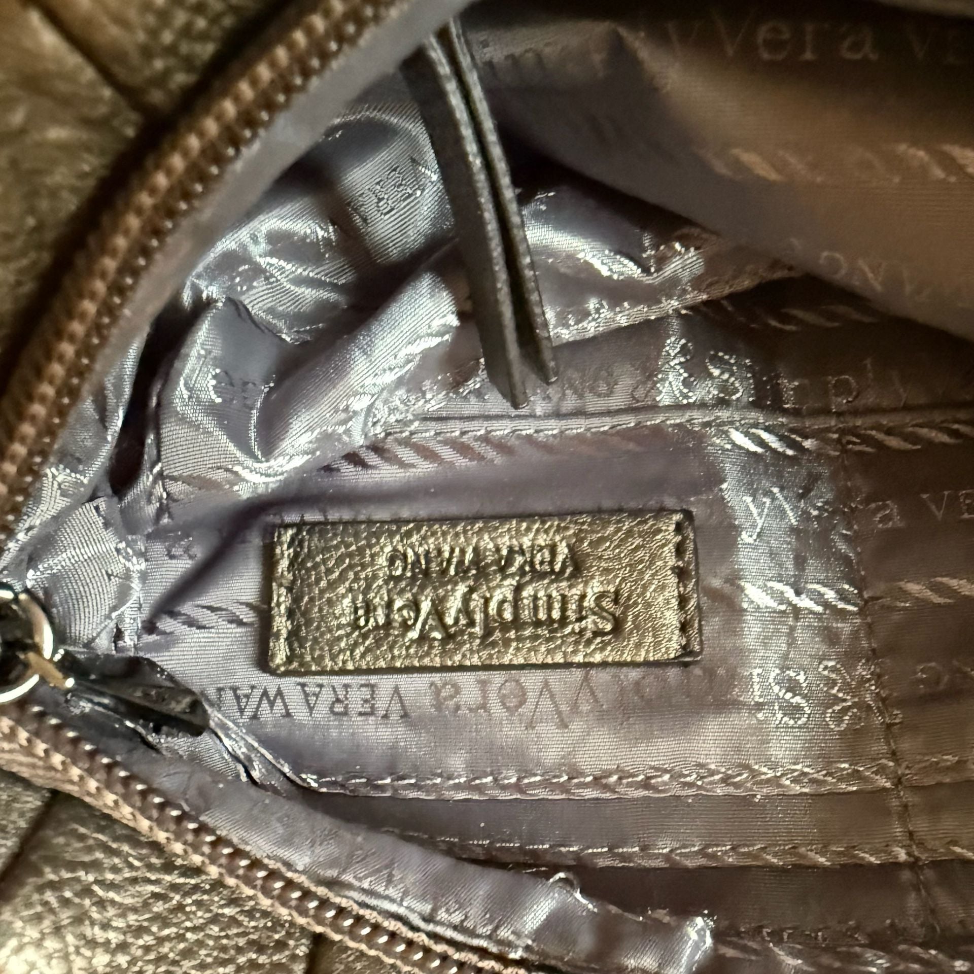 Simply Vera Vera Wang Pleated Metallic Wristlet Clutch 6