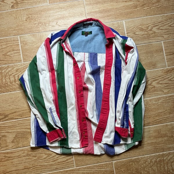 Vintage Colours By Alexander Julian Striped Button-Down Shirt L