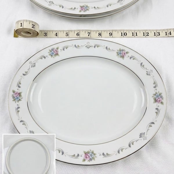 Towne House Cameo Rose Pattern Ivory  Oval Serving Platter