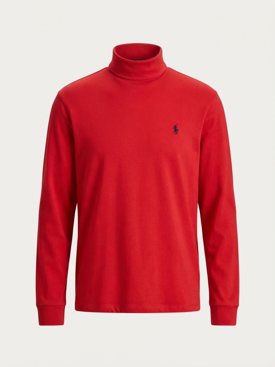 Ralph Lauren mens Turtleneck Size medium Red Cotton 2
