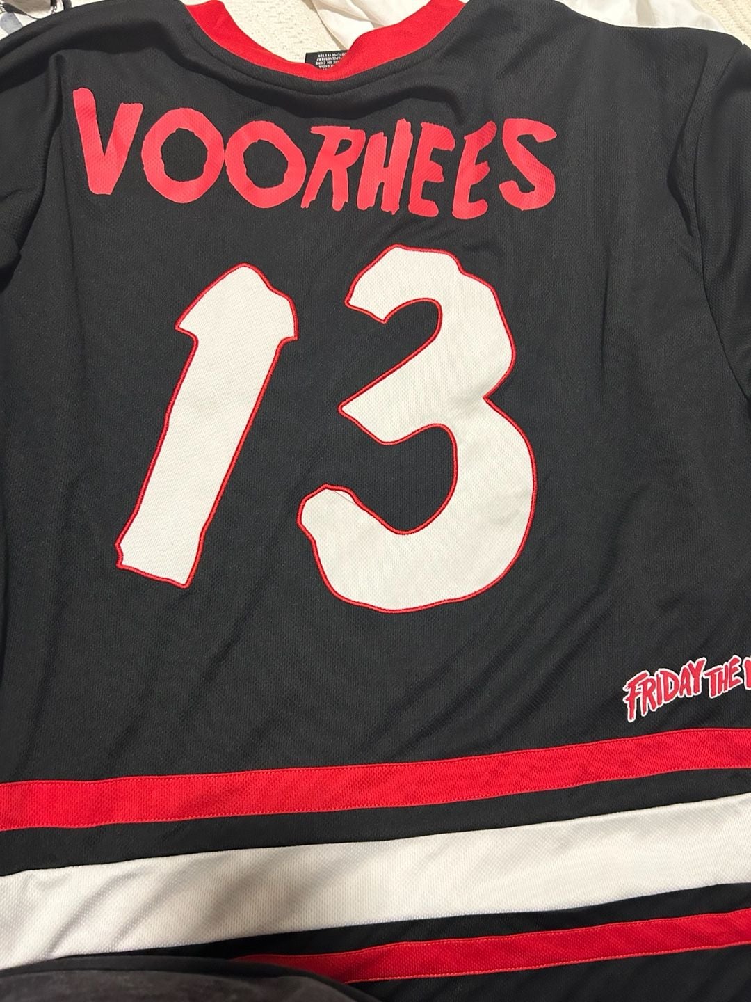 Friday the 13th Jason Voorhees Hockey Jersey Size 2XL Black Red White 2
