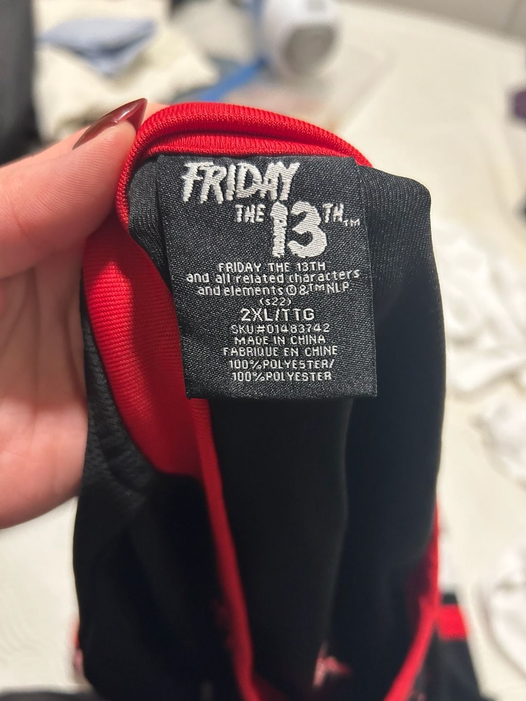 Friday the 13th Jason Voorhees Hockey Jersey Size 2XL Black Red White 3