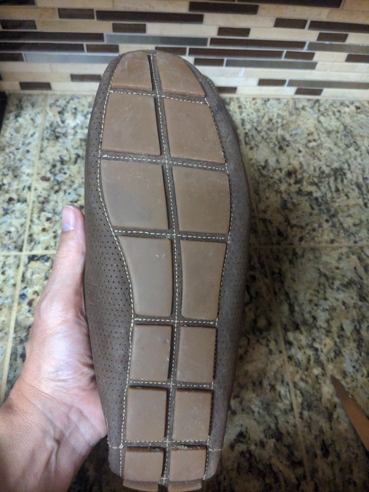 14th & Union Horsebit Driving Loafers Brown Perforated Suede 7