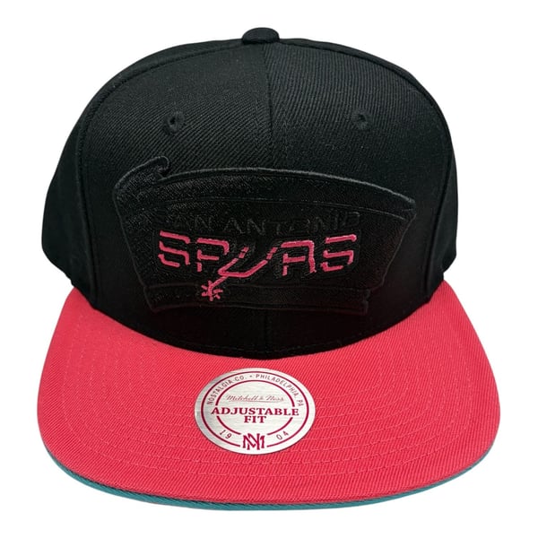 Mitchell & Ness San Antonio Spurs Snapback Hat Black Pink NBA