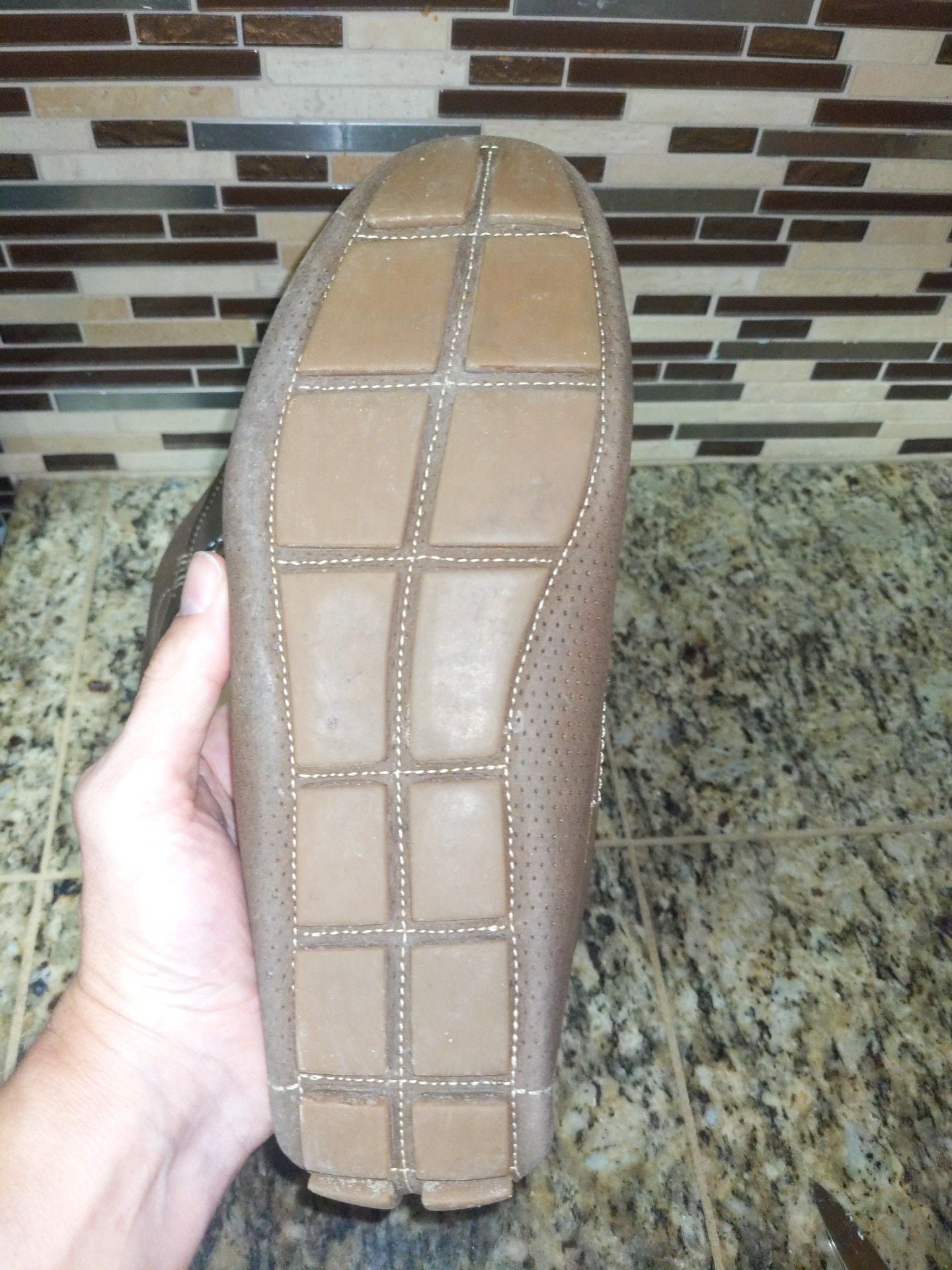 14th & Union Horsebit Driving Loafers Brown Perforated Suede 8