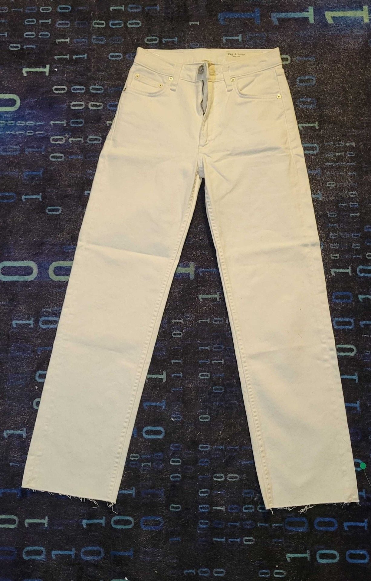 Rag & Bone White Denim Crop Jeans Size 23 11