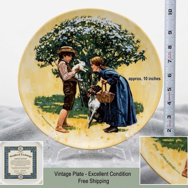 Edwin M. Knowles 1980 Americana Holidays Collection Easter Plate Spaulding