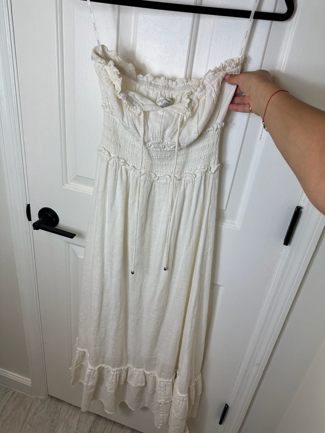 steele. Smocked Midi Dress Size XS White Ruffle 2