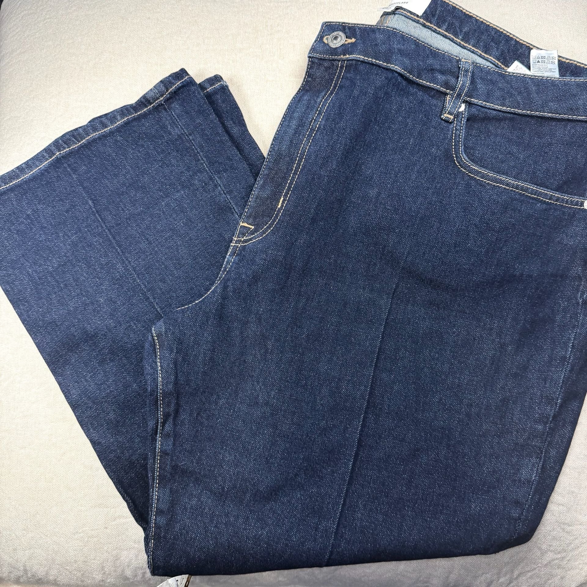 M&S Marks & Spencer Bootflare Jeans Size 24 Extra Short Dark Wash Stretch Denim 1
