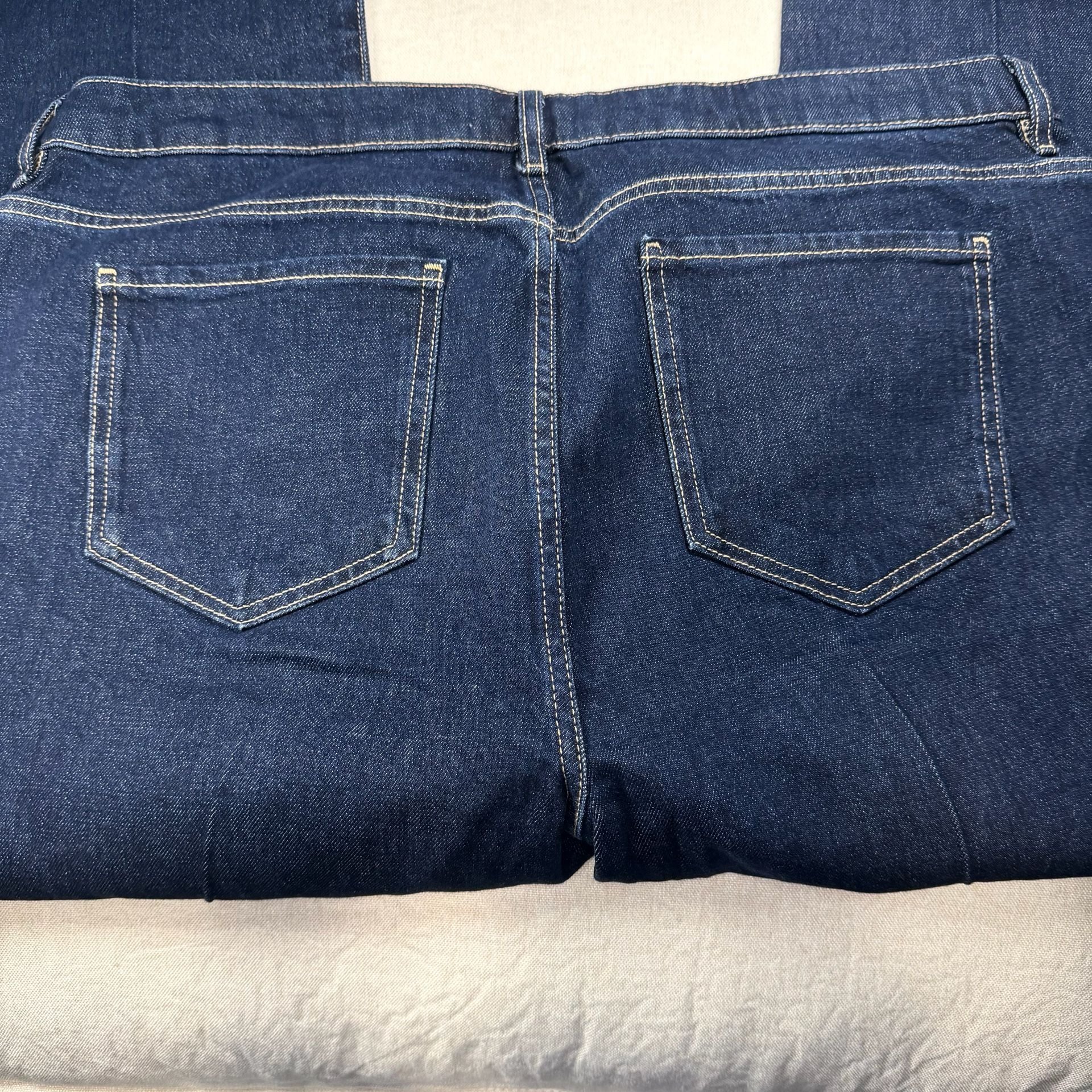 M&S Marks & Spencer Bootflare Jeans Size 24 Extra Short Dark Wash Stretch Denim 2