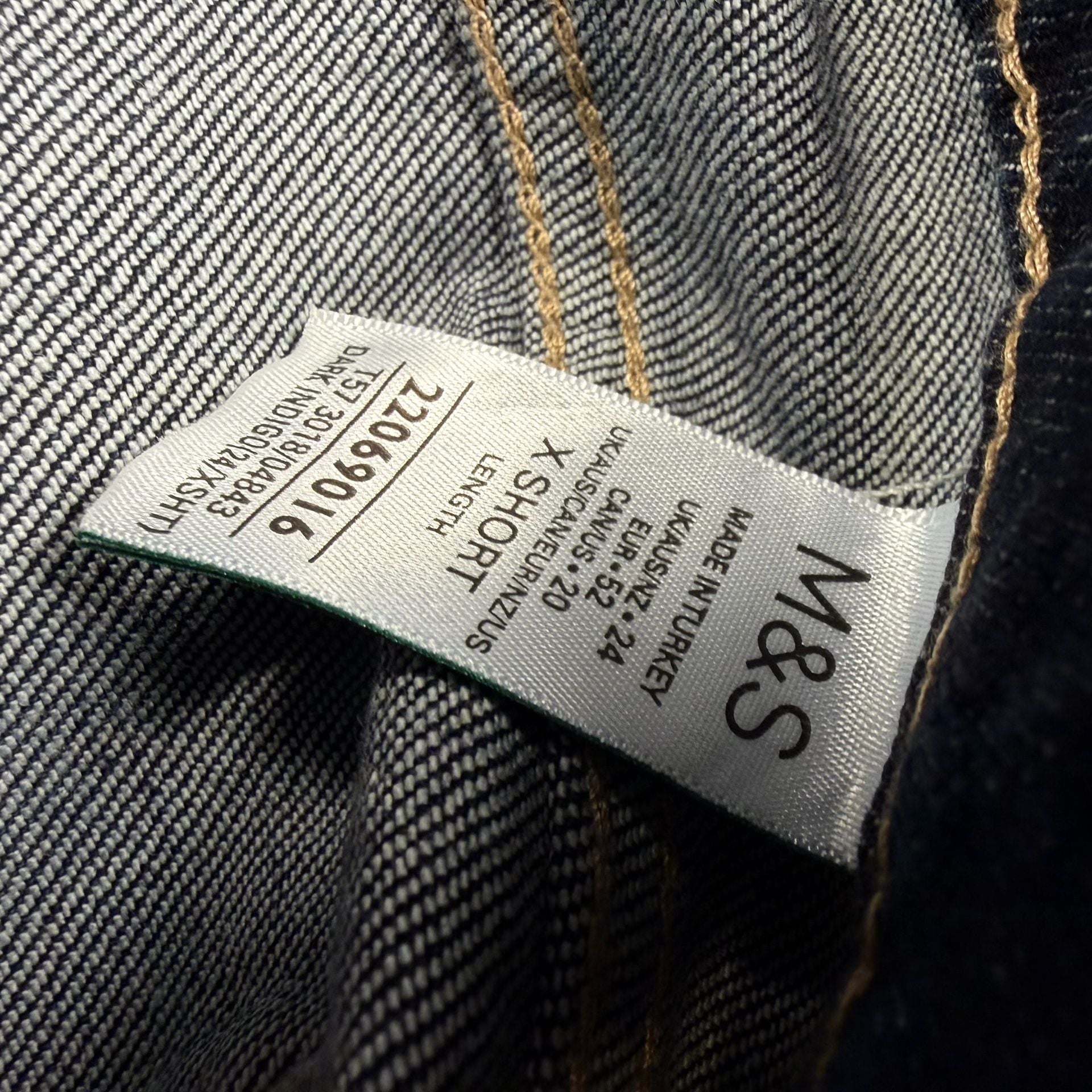 M&S Marks & Spencer Bootflare Jeans Size 24 Extra Short Dark Wash Stretch Denim 7
