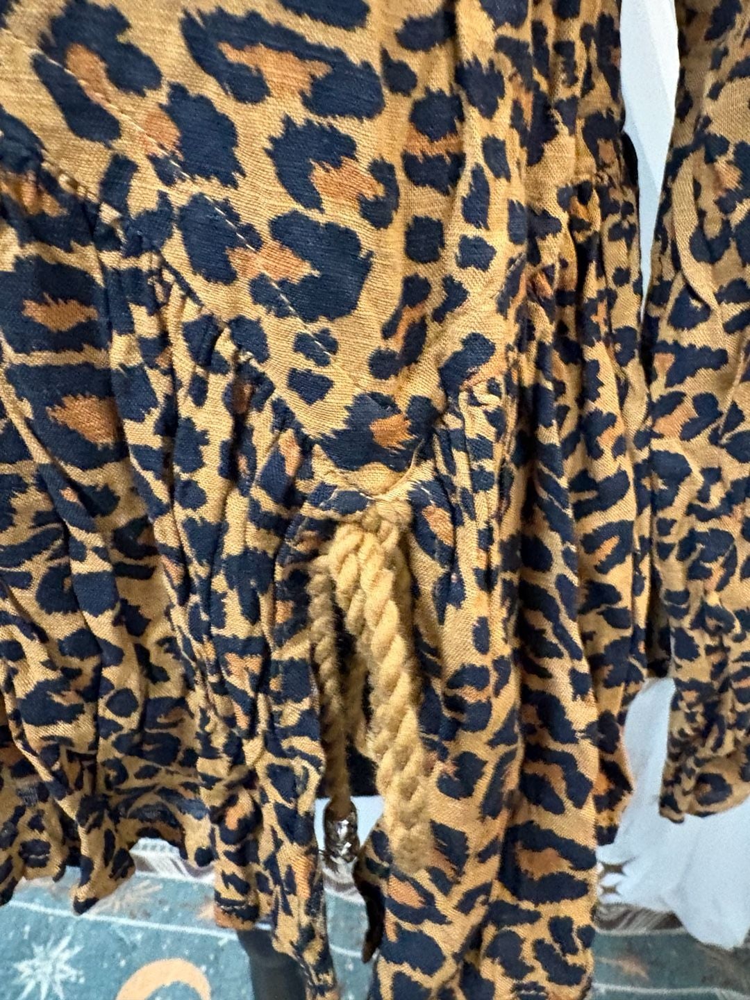 Time and Tru Leopard Peplum Blouse Size S 4-6 5