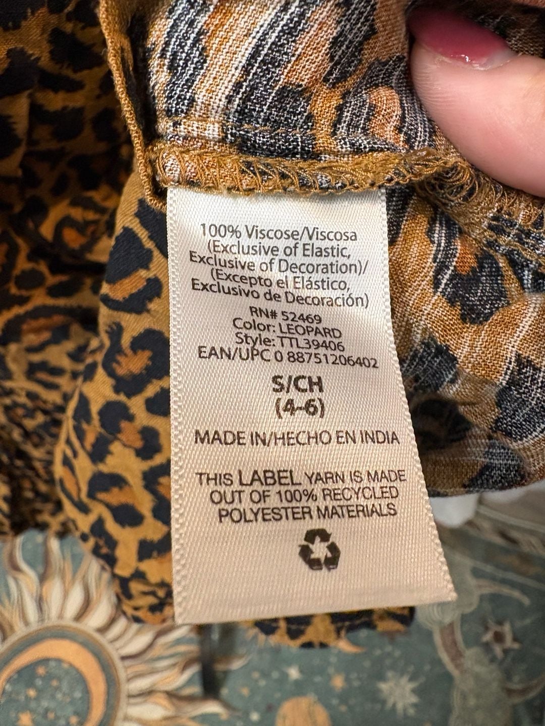 Time and Tru Leopard Peplum Blouse Size S 4-6 6