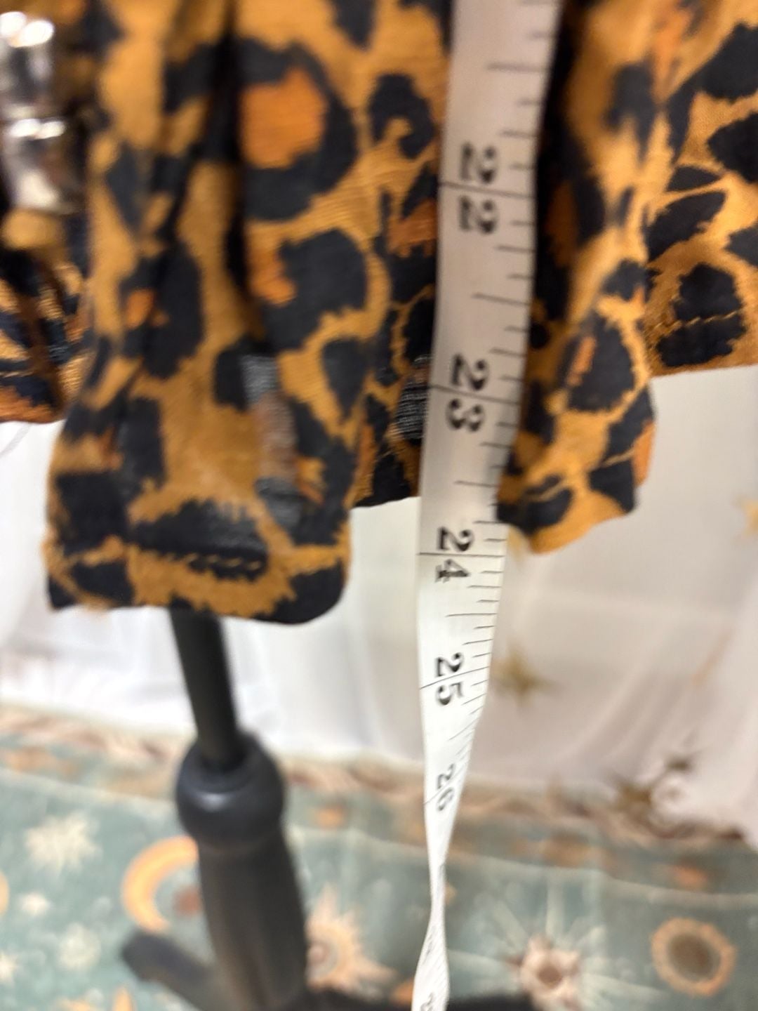 Time and Tru Leopard Peplum Blouse Size S 4-6 8
