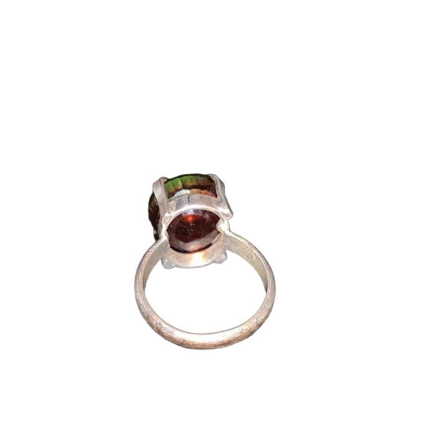 925 Sterling Silver Multi-Colored Hydro Quartz Ring 6