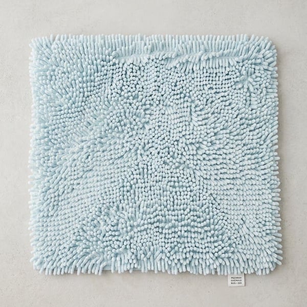 Pana Chenille Rug Blue Bathroom Mat Shaggy Soft