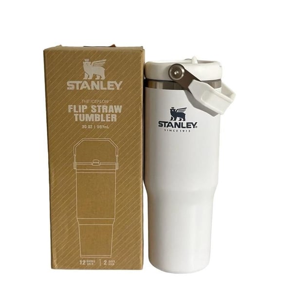Stanley The IceFlow Flip Straw Tumbler 30 Oz White