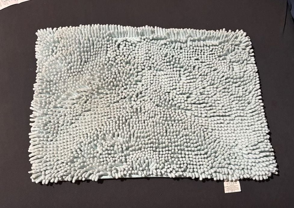 Pana Chenille Rug Blue Bathroom Mat Shaggy Soft 3