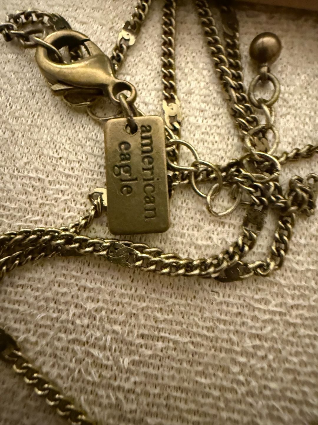 American Eagle Boho Brass Fringe Pendant Necklace 6