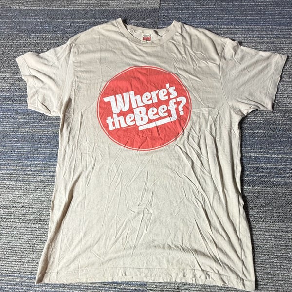 Homage Where's The Beef T-Shirt Size XL Gray Cotton Blend