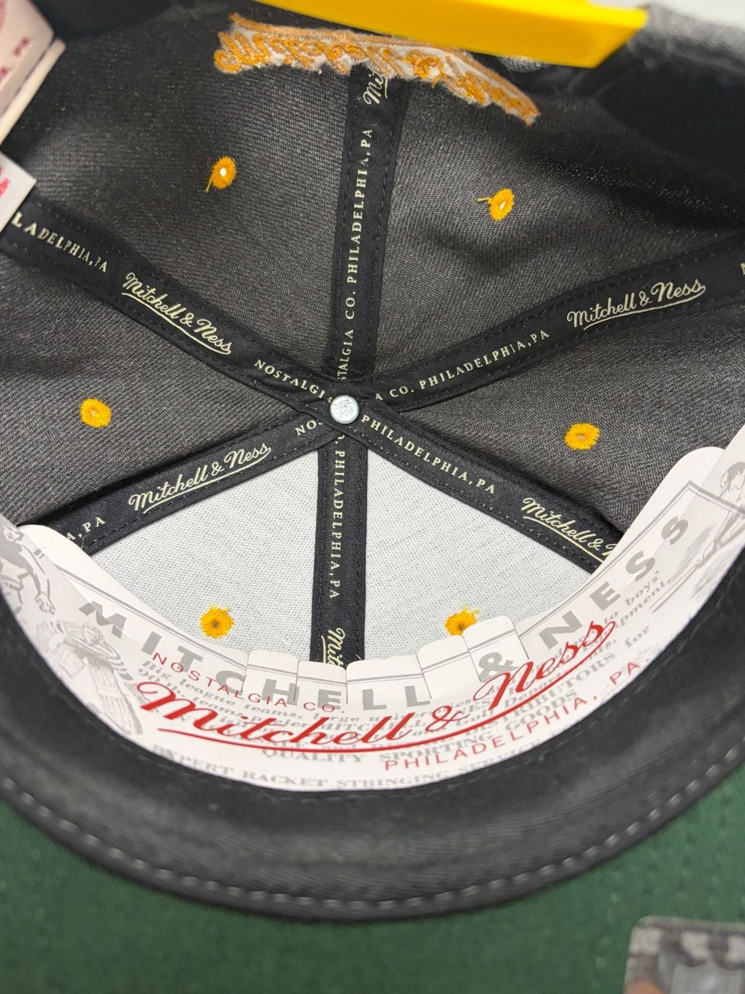 Mitchell & Ness Pittsburgh Steelers Snapback Hat Grey Yellow NFL 8
