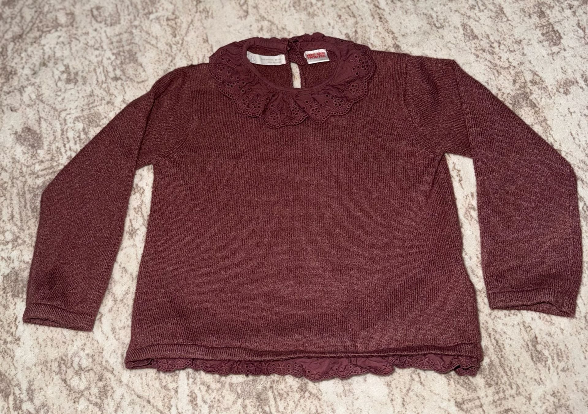 Zara Sweater 12-18 Months Burgundy 2