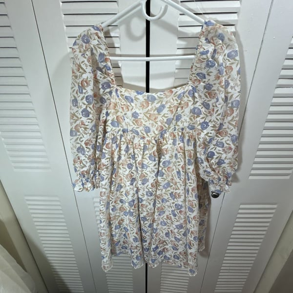 Storia CottagecoreOr Coquette Romantic Babydoll Dress Whimsical Puffy sleeves