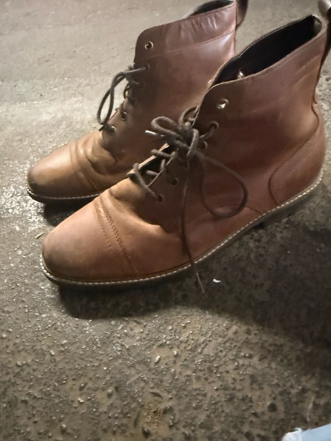 Cole Haan Leather Cap Toe Boot Size 9M Brown Lace Up 3
