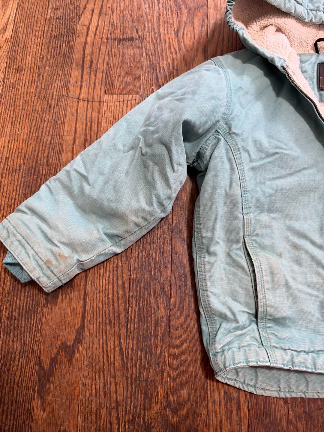 Berne Youth Sherpa Lined Duck Hooded Jacket Size S Blue 3