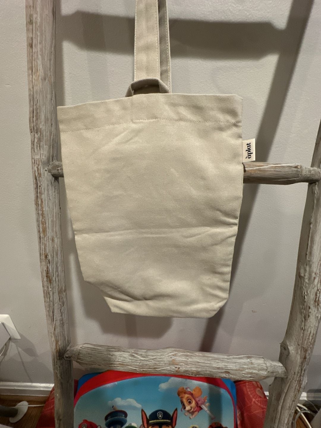 Aplat Canvas Wine Tote Bag Off White Natural 2