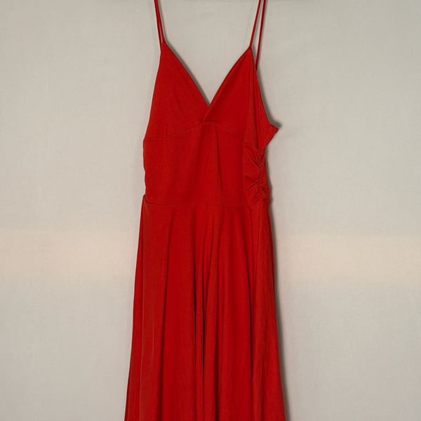 Unbranded Red Dress Size M Asymmetric Hem V-Neck