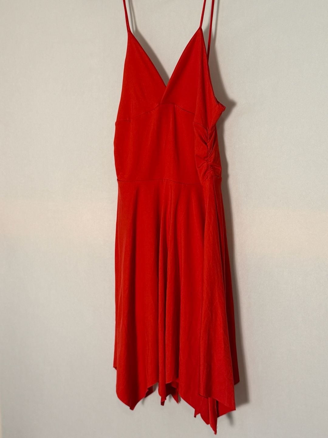 Unbranded Red Dress Size M Asymmetric Hem V-Neck 3