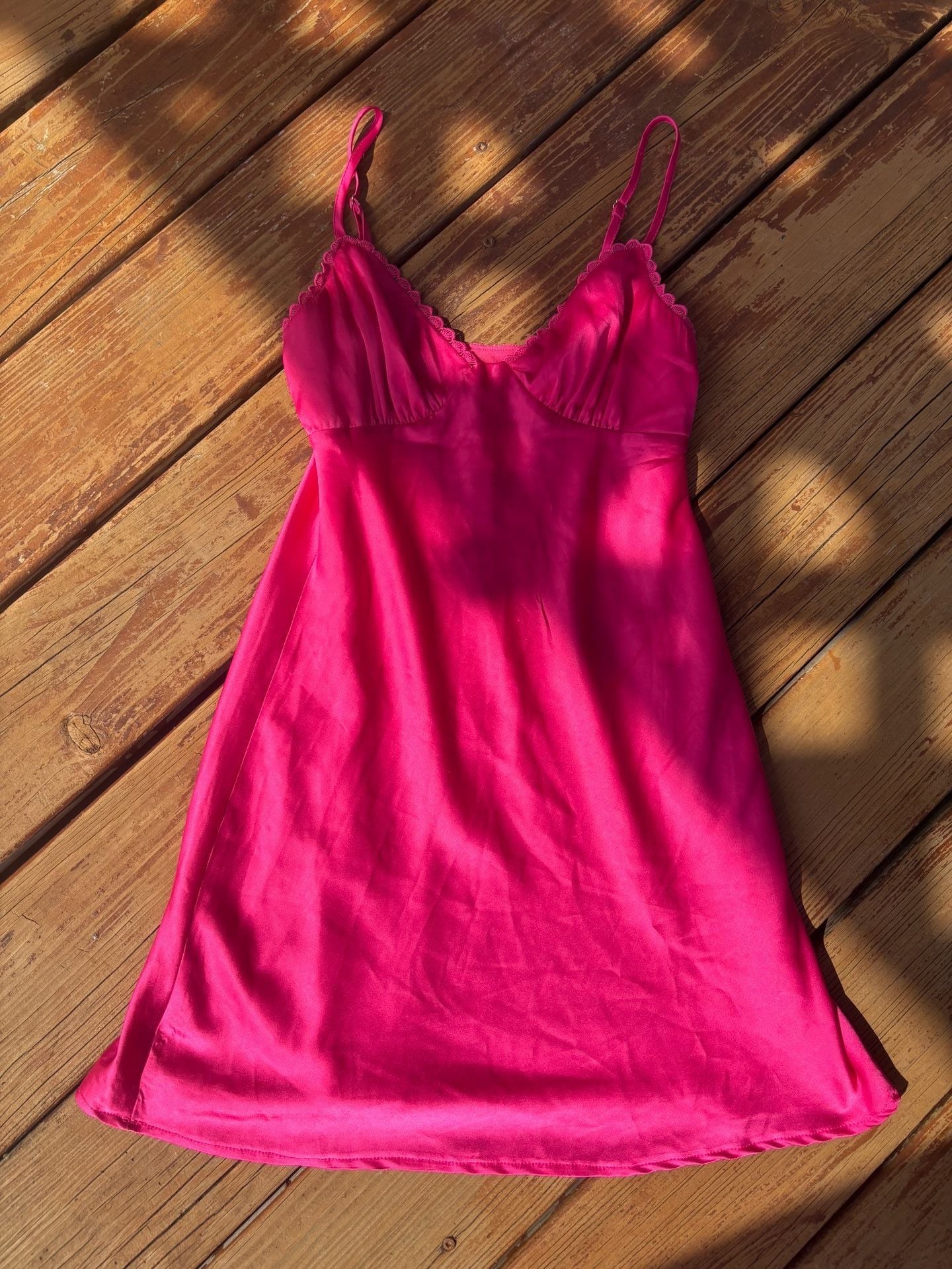 Princess Polly Pink Dress Size US 2 Hot Pink Satin Mini 2
