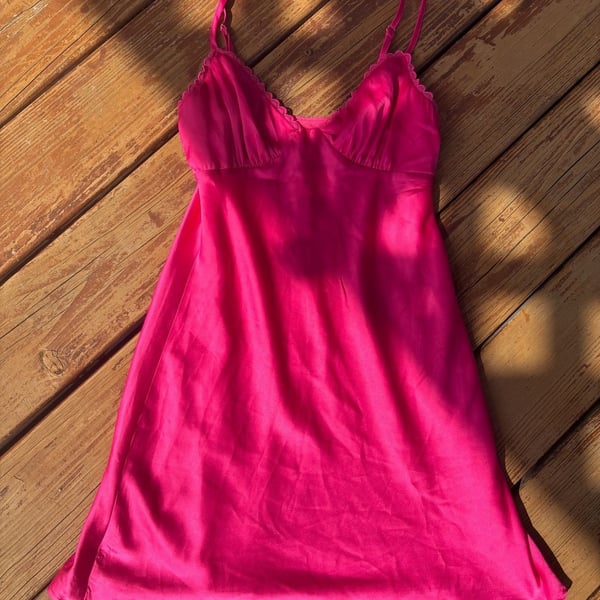 Princess Polly Pink Dress Size US 2 Hot Pink Satin Mini