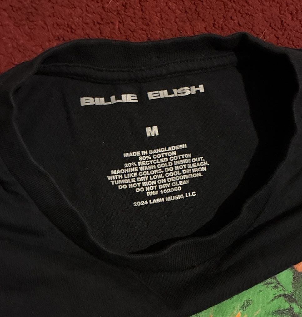 Billie Eilish 3-Photo and Logo T-Shirt Size M Black Graphic Band Tee 4