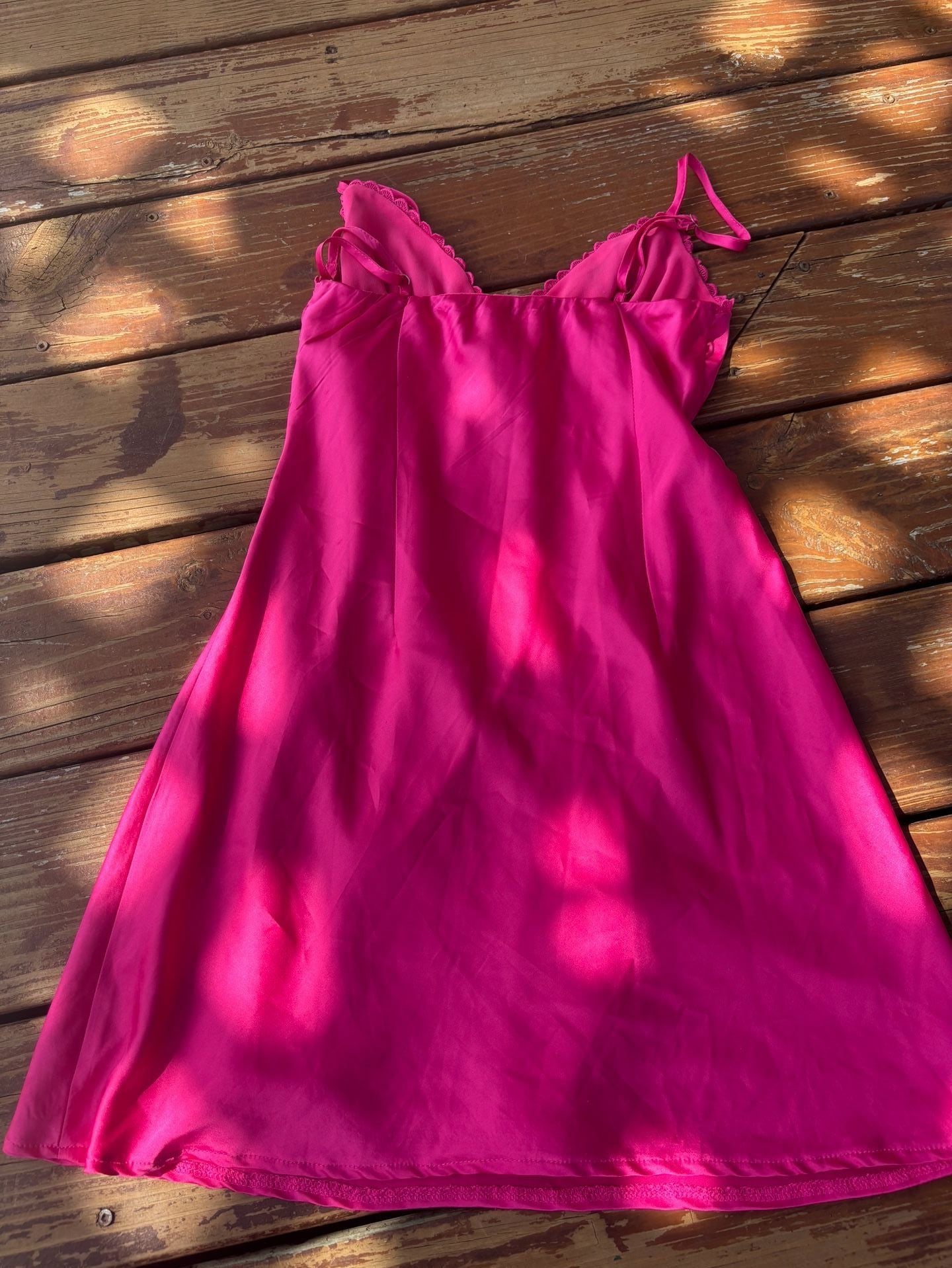 Princess Polly Pink Dress Size US 2 Hot Pink Satin Mini 6