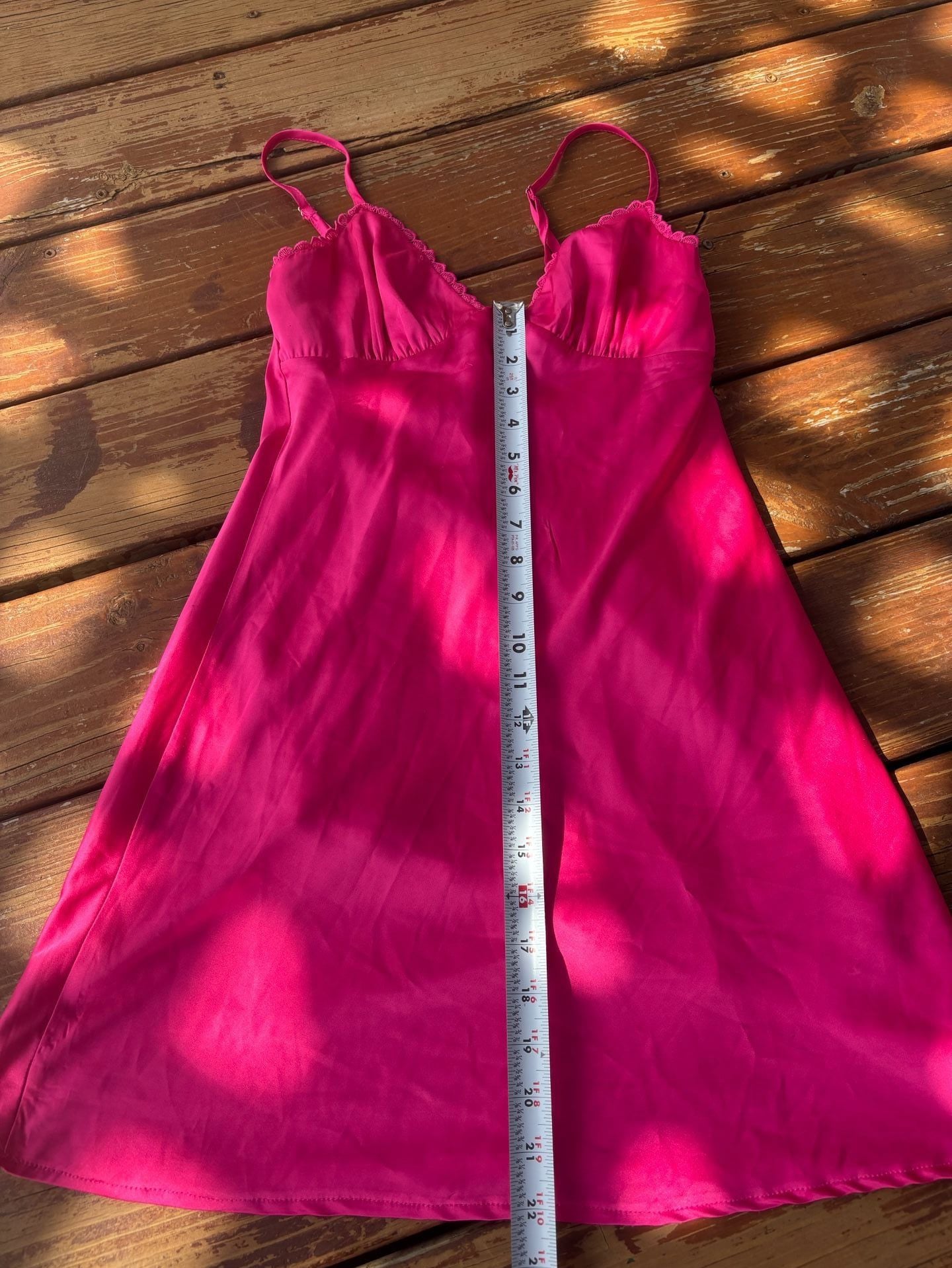 Princess Polly Pink Dress Size US 2 Hot Pink Satin Mini 8