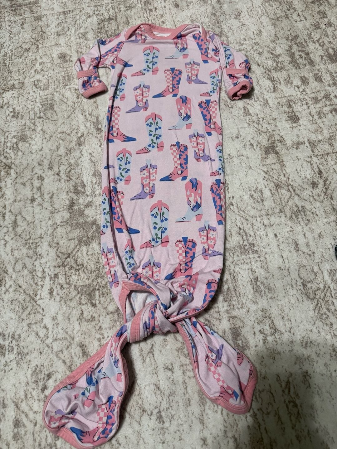 Bestaroo Western Boots Knotted Gown 0-3 Months Pink 1
