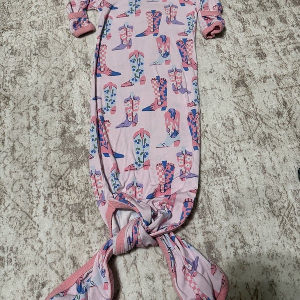 Bestaroo Western Boots Knotted Gown 0-3 Months Pink