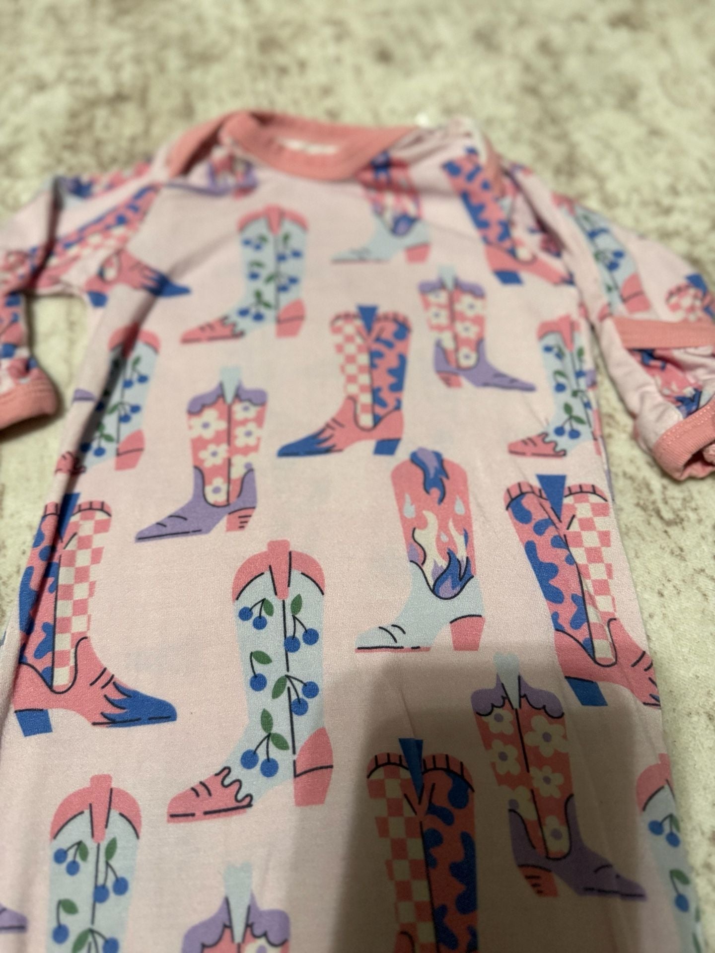 Bestaroo Western Boots Knotted Gown 0-3 Months Pink 2