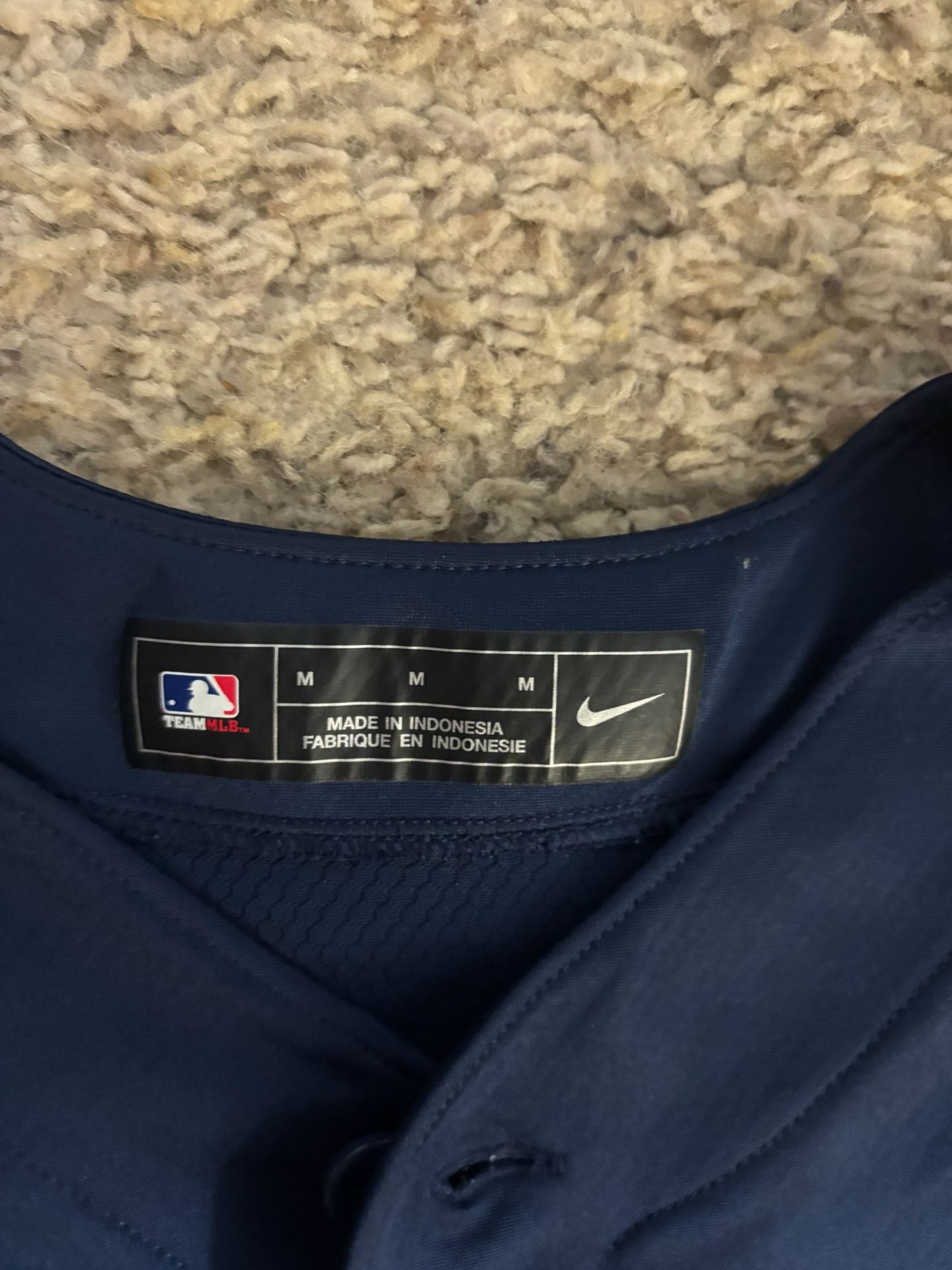 Nike Boston Red Sox Jersey Size M Blue Custom Patch Number 6 YOUTH 4