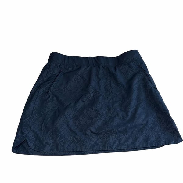Orvis Athleisure Skort Women Size L Navy Blue Zipper Pocket Hiking Golf
