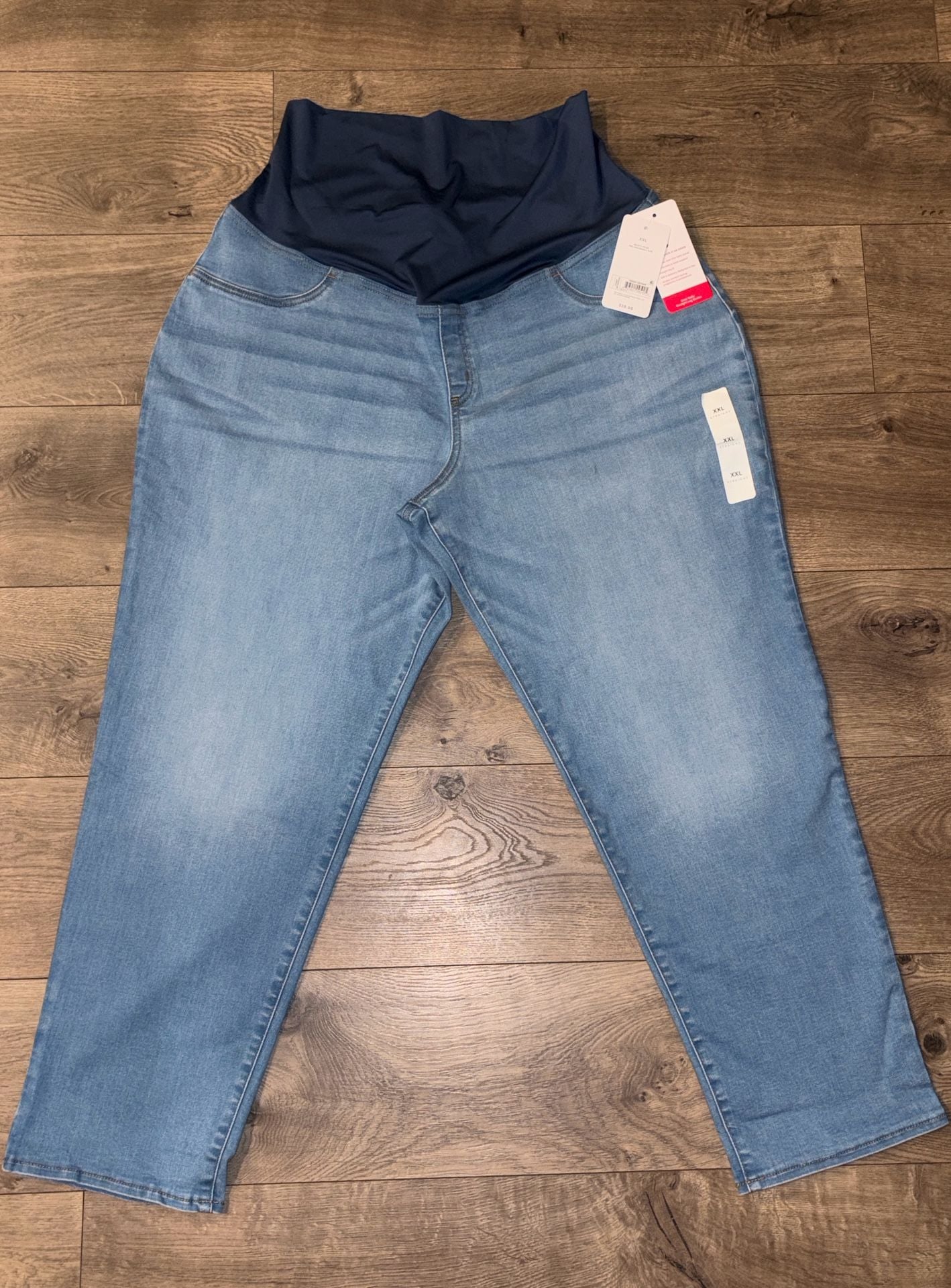 Ingrid & Isabel Maternity Over Belly Straight Jeans Size XXL Light Wash 2