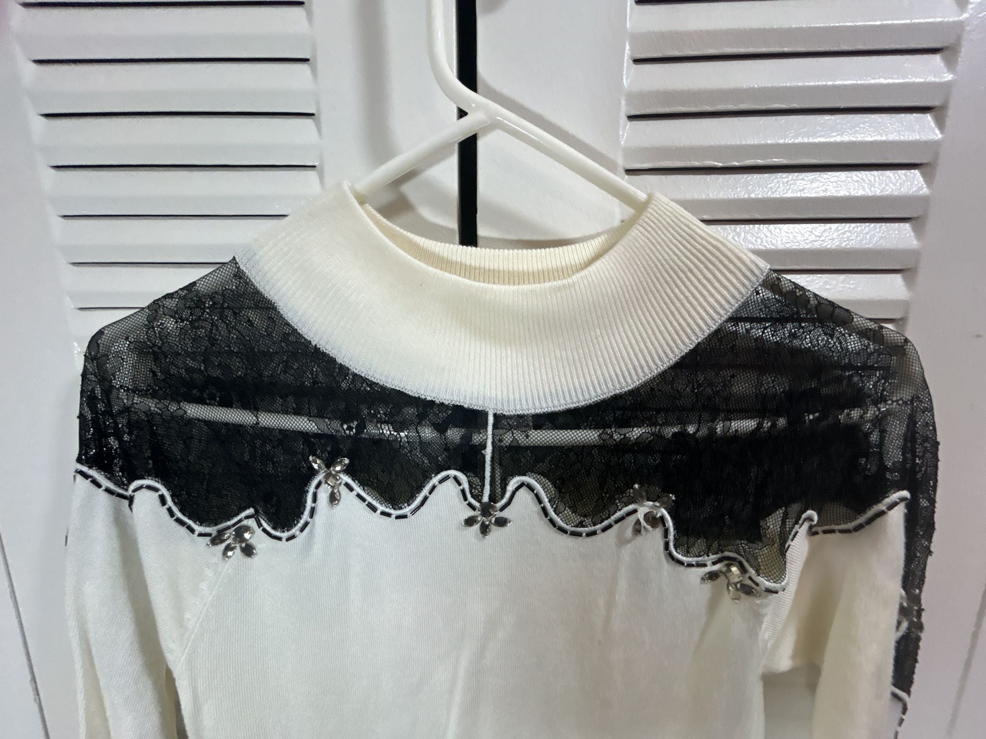 VENUS Sweater Dress Whimsical, Lace, Rhinestone NWT Glam/Datenight 5