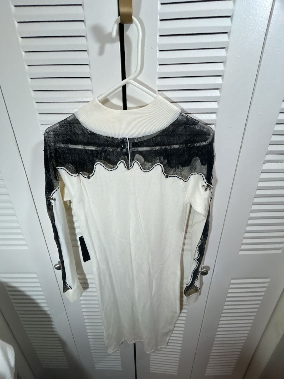VENUS Sweater Dress Whimsical, Lace, Rhinestone NWT Glam/Datenight 8